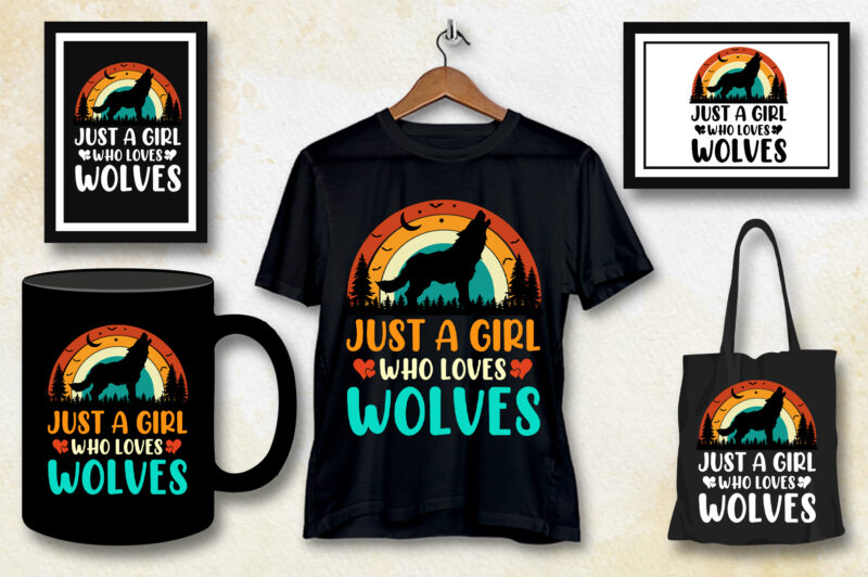 Just a Girl Who Loves Wolves T-Shirt Design