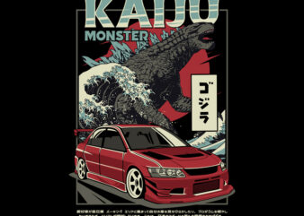 Kaiju t shirt vector art