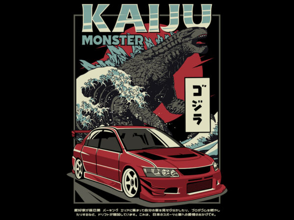 Kaiju t shirt vector art