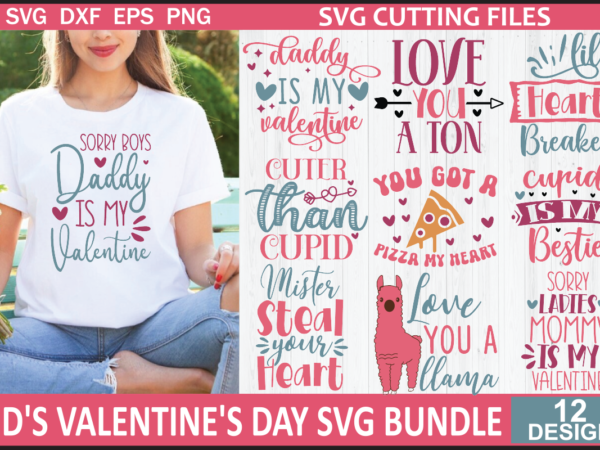 Kid’s valentine’s day svg bundle t shirt vector art