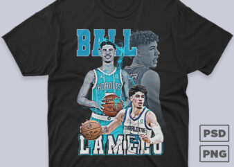 Lamelo Ball Basketball Bootleg Streetwear T-shirt Design