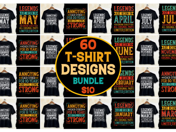 Legends Birthday T-Shirt Designs Bundle