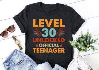 Level 30 Unlocked Official Teenager T-Shirt Design