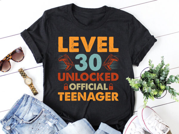 Level 30 unlocked official teenager t-shirt design