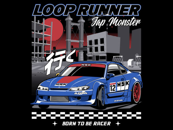 Loop Runner t shirt vector graphic