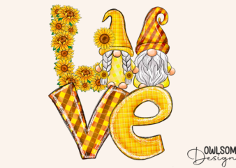 Love Gnomes Sunflower Sublimation