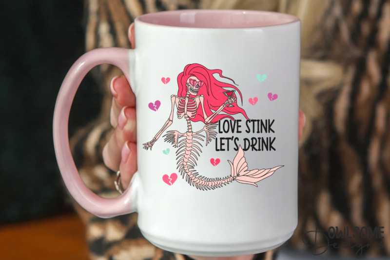 Love Stink Lets Drink Mermaid Valentine