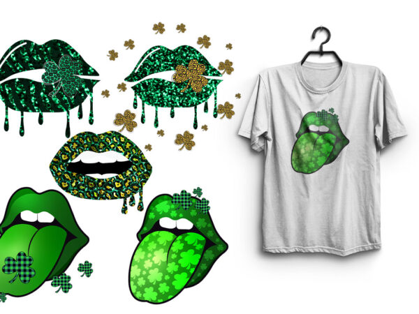 Lucky lips happy st patrick day t shirt vector graphic