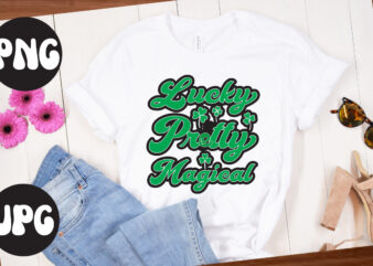 Lucky Pretty Magical, St Patrick’s Day Bundle,St Patrick’s Day SVG Bundle,Feelin Lucky PNG, Lucky Png, Lucky Vibes, Retro Smiley Face, Leopard Png, St Patrick’s Day Png, St. Patrick’s Day Sublimation t shirt vector graphic