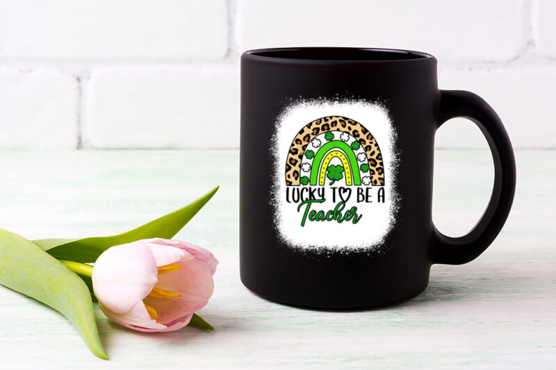 Lucky To Be A Teacher Boho Rainbow Leopard St Patrick_s Day NL 1701 5