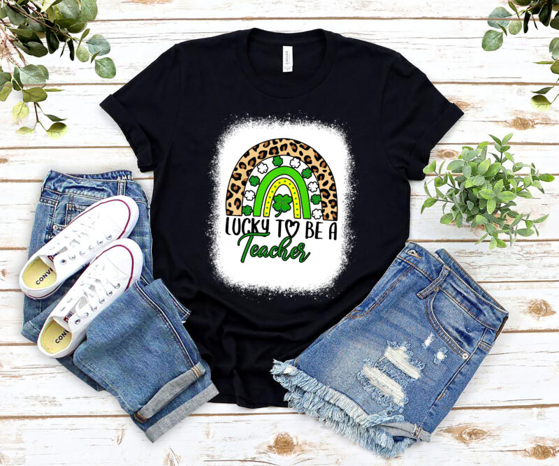 Lucky To Be A Teacher Boho Rainbow Leopard St Patrick_s Day NL 1701 5