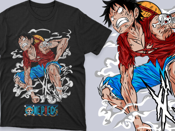 Premium Luffy One Piece Anime Vector T-shirt Design Template - Buy t-shirt  designs