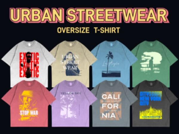 Urban streetwear t-shirt design bundle, eps, png, svg