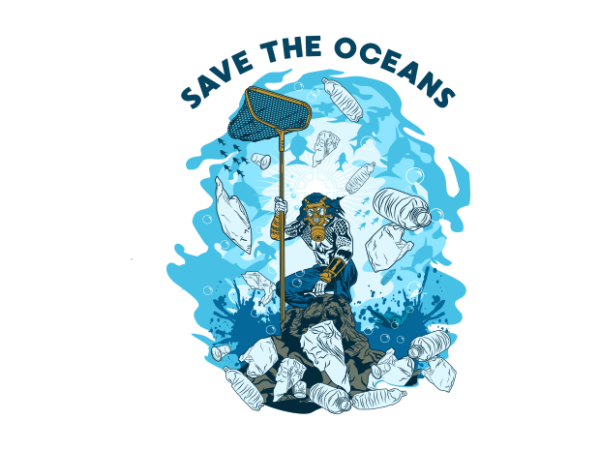 Man save the oceans t shirt designs for sale