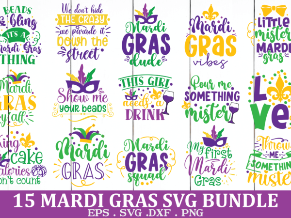 Mardi gras svg bundle t shirt designs for sale