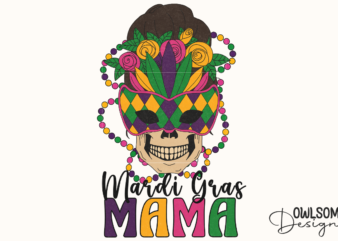 Mardi Gras Mama Sublimation PNG t shirt designs for sale