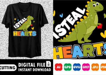 I steal hearts Valentines day T-shirt print template