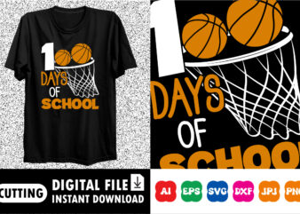 100th Day of School Basketball Kids 100 Days Of School T-Shirt