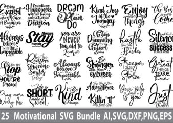 Motivational SVG Bundle t shirt designs for sale