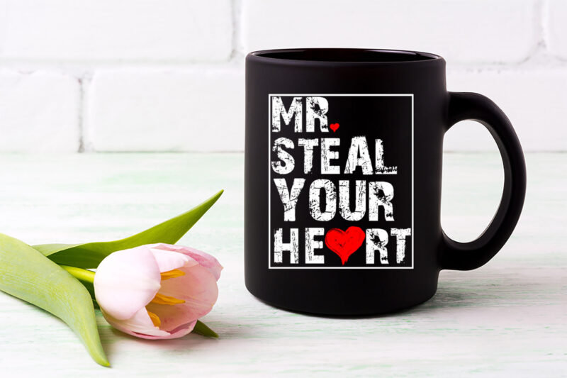 Mr Steal Your Heart Valentines Day Funny V-Day Boys Kids NL