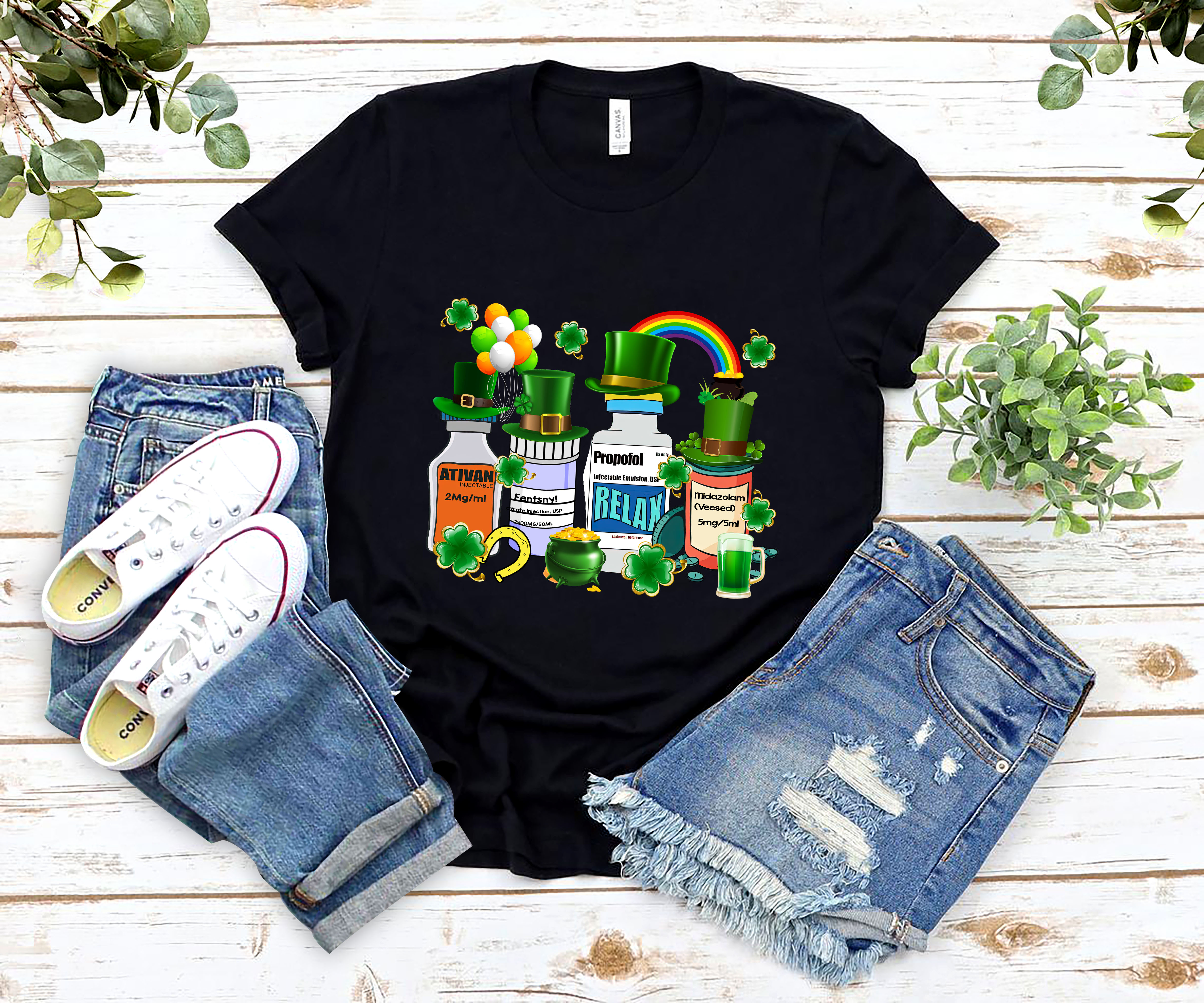 American Flag Shamrock Nurse St Patrick's Day Gifts T-Shirt American Flag Shamrock Nurse St Patrick's Day Gifts T-Shirt