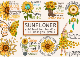 Sunflower Sublimation Bundle 10 PNG