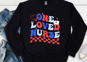 One Loved Nurse Retro Groovy Happy Valentine_s Day ER ICU RN NL t shirt design online