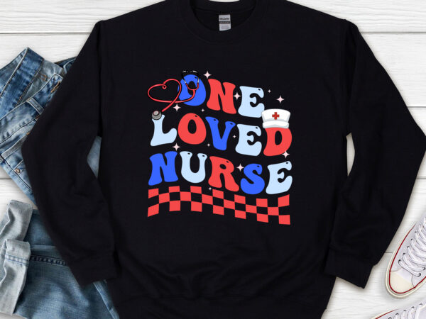 One loved nurse retro groovy happy valentine_s day er icu rn nl t shirt design online