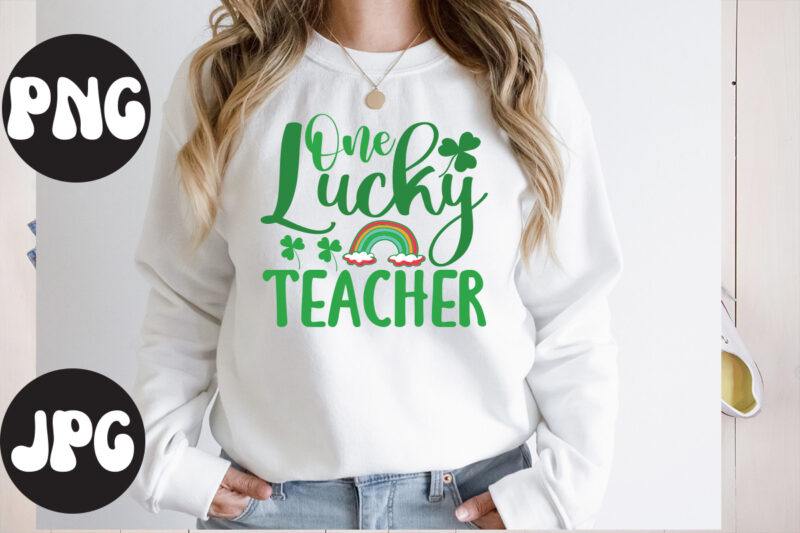 One Lucky Teacher SVG design,One Lucky Teacher Retro design, One Lucky Teacher, St Patrick's Day Bundle,St Patrick's Day SVG Bundle,Feelin Lucky PNG, Lucky Png, Lucky Vibes, Retro Smiley Face, Leopard