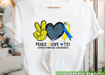 Peace Love Cure Blue _ Yellow Ribbon Down Syndrome Awareness NC