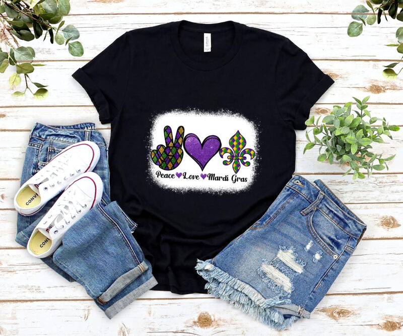 Peace Love Mardi Gras Leopard Funny Matching Family Group NL