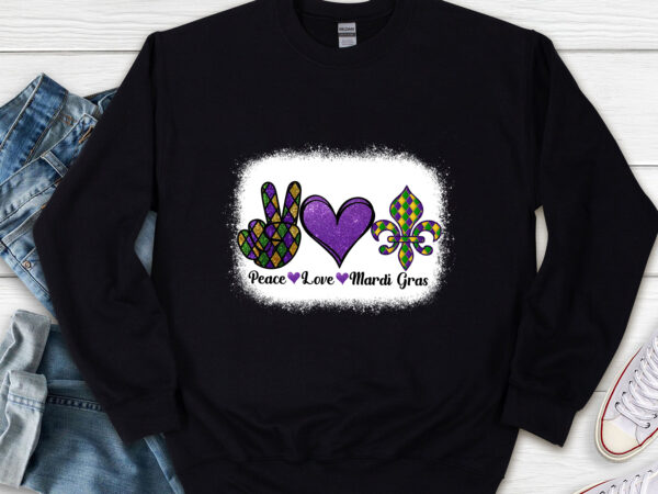 Peace love mardi gras leopard funny matching family group nl t shirt illustration