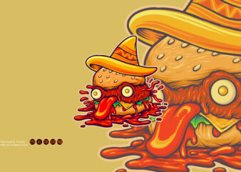 Pirates burger horror mexico hat Logo Illustrations