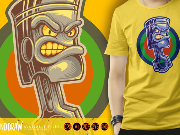 Piston racing motorsport furious vintage logo illustrations t shirt illustration Piston racing motorsport furious vintage logo illustrations t shirt illustration