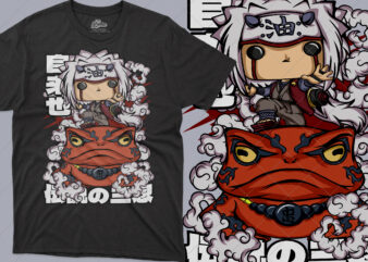 Premium Funko Jiraiya Naruto Anime Vector T-shirt Design Template
