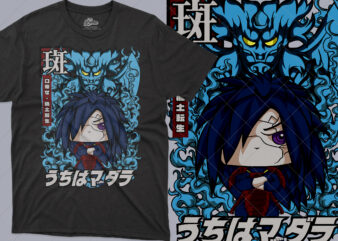 Premium Funko Madara Uchiha Naruto Anime Vector T-shirt Design Template