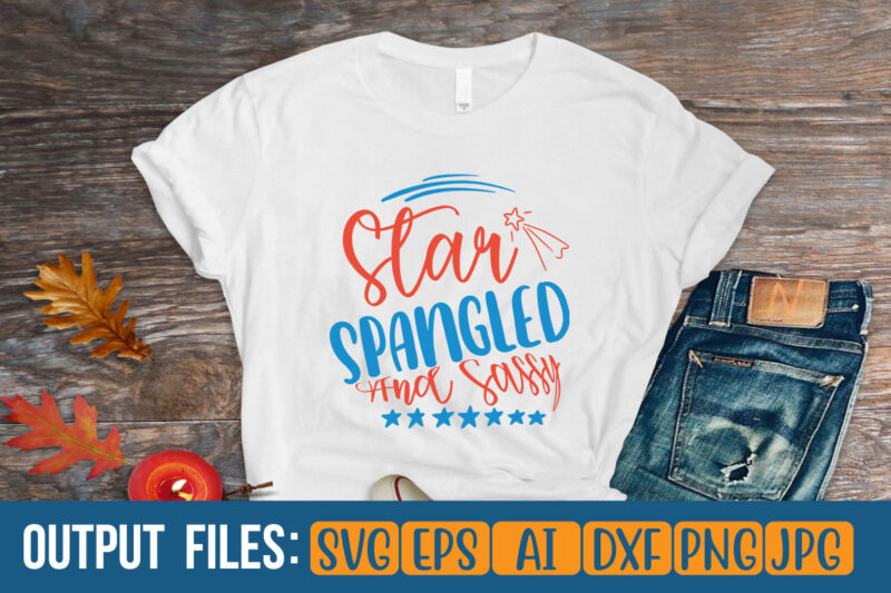 star spangled and sassy T-Shirt Design On Sale