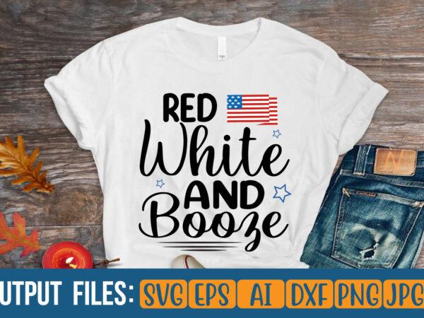 Red white and booze t-shirt design