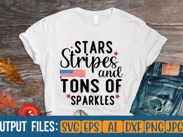 Stars stripes and tons of sparkles t-shirt design