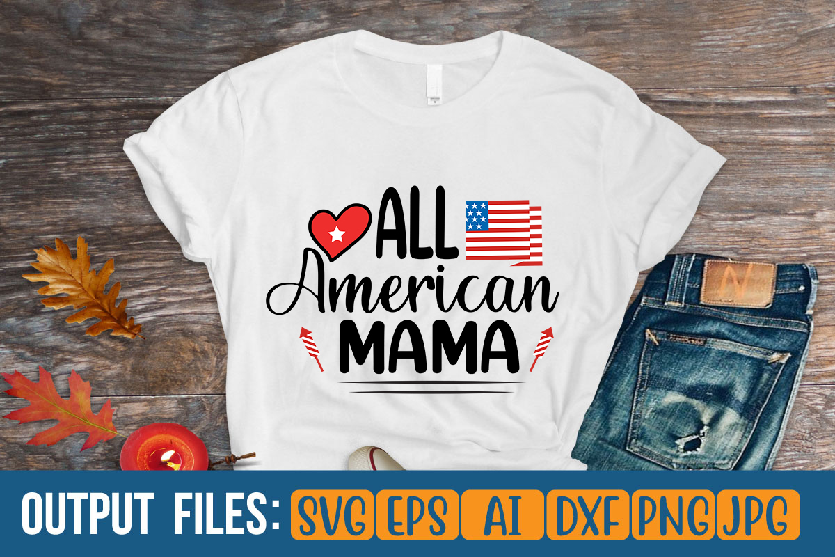 All American mama t-shirt design - Buy t-shirt designs