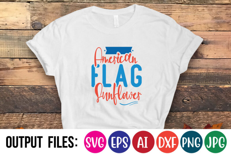 American Flag Sunflower t-shirt design