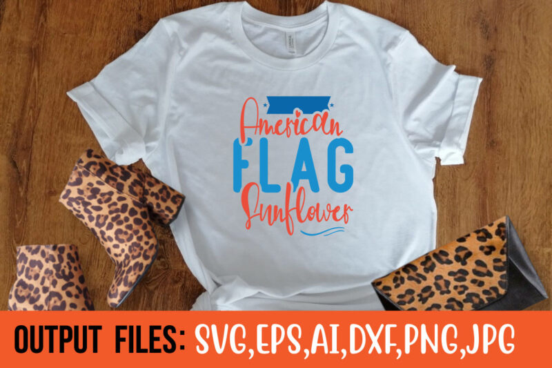 American Flag Sunflower t-shirt design