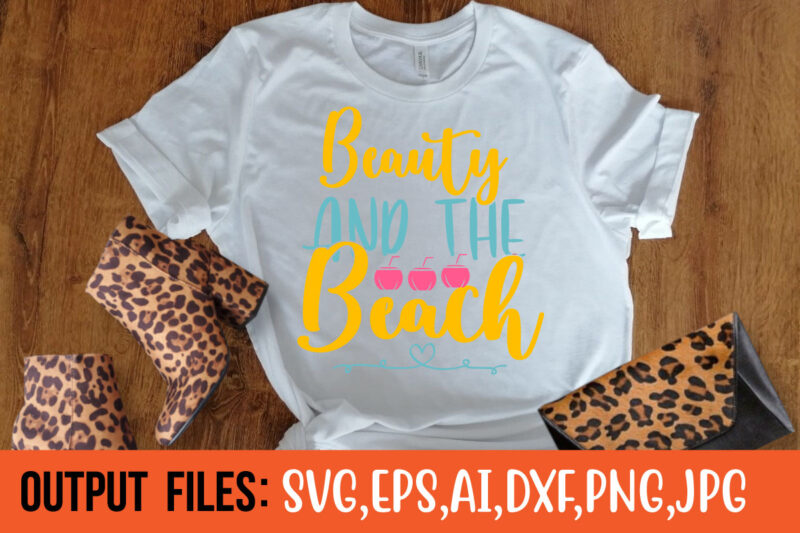 beauty and the beach Vector t-shirt design