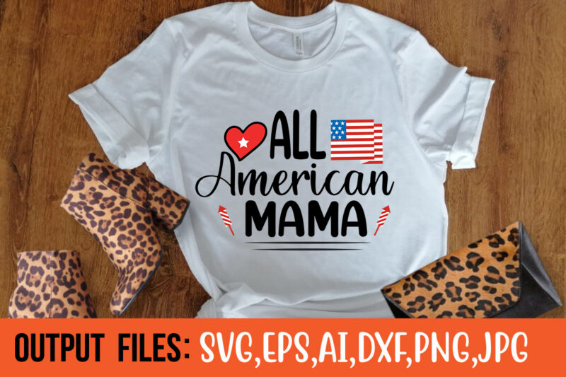 All American mama t-shirt design