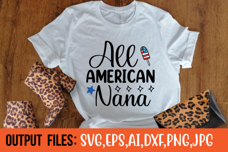 All American nana t-shirt design