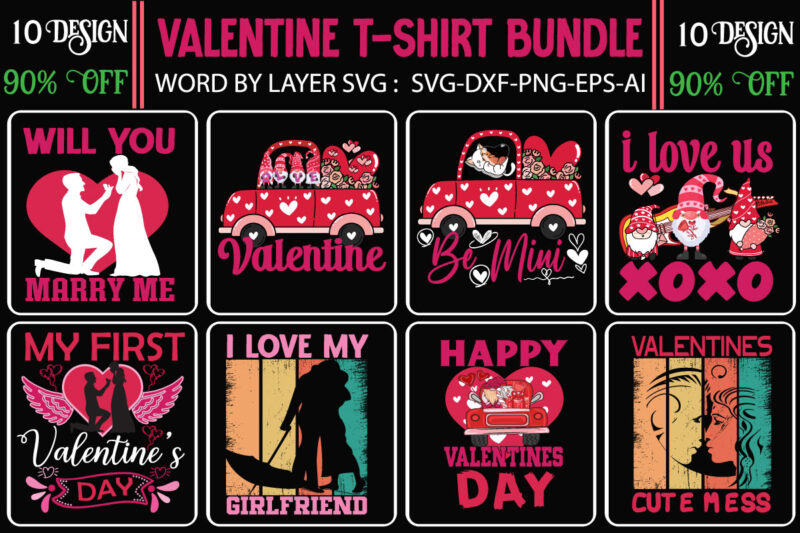 Valentine T-Shirt Design Bundle, Valentine T-Shirt Design Quotes, Coffee is My Valentine T-Shirt Design, Coffee is My Valentine SVG Cut File, Valentine T-Shirt Design Bundle , Valentine Sublimation Bundle ,Valentine's