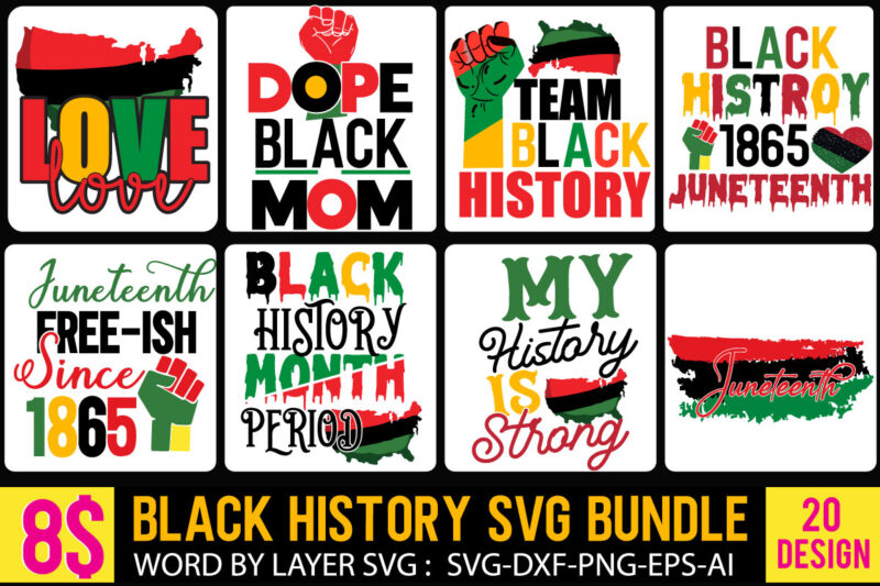 Black History T-Shirt Design ,Black History Bundle ,#Juneteenth T-Shirt Design Bundle,Black History SVG Mega Bundle, Juneteenth T-Shirt Design, Juneteenth SVG Cut File, Juneteenth SVG Bundle - Black History SVG -