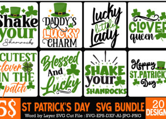 St. Patrick’s Day SVG Bundle, St Patrick’s Day Quotes, Gnome SVG, Rainbow svg, Lucky SVG, St Patricks Day Rainbow, Shamrock,Cut File Cricut ,St. Patrick’s Day SVG Bundle, St Patrick’s Day t shirt template vector