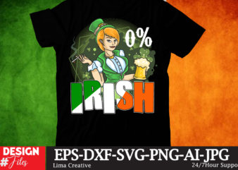 St.Patrick’s Day T-shirt Design, 0% Irish T-shirt Design, St.Patrick”s Day T-shirt Design Bundle, St.Patrick’s Day T-shirt Design, SVG Cute File,.studio files, 100 patrick day vector t-shirt designs bundle, Baby Mardi