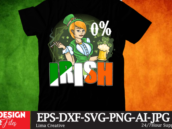 St.patrick’s day t-shirt design, 0% irish t-shirt design, st.patrick”s day t-shirt design bundle, st.patrick’s day t-shirt design, svg cute file,.studio files, 100 patrick day vector t-shirt designs bundle, baby mardi